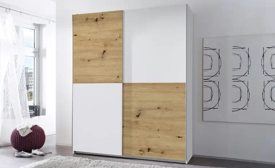 Schwebetürenschrank, 2-türig Time 170 cm Schachbrett Artisan