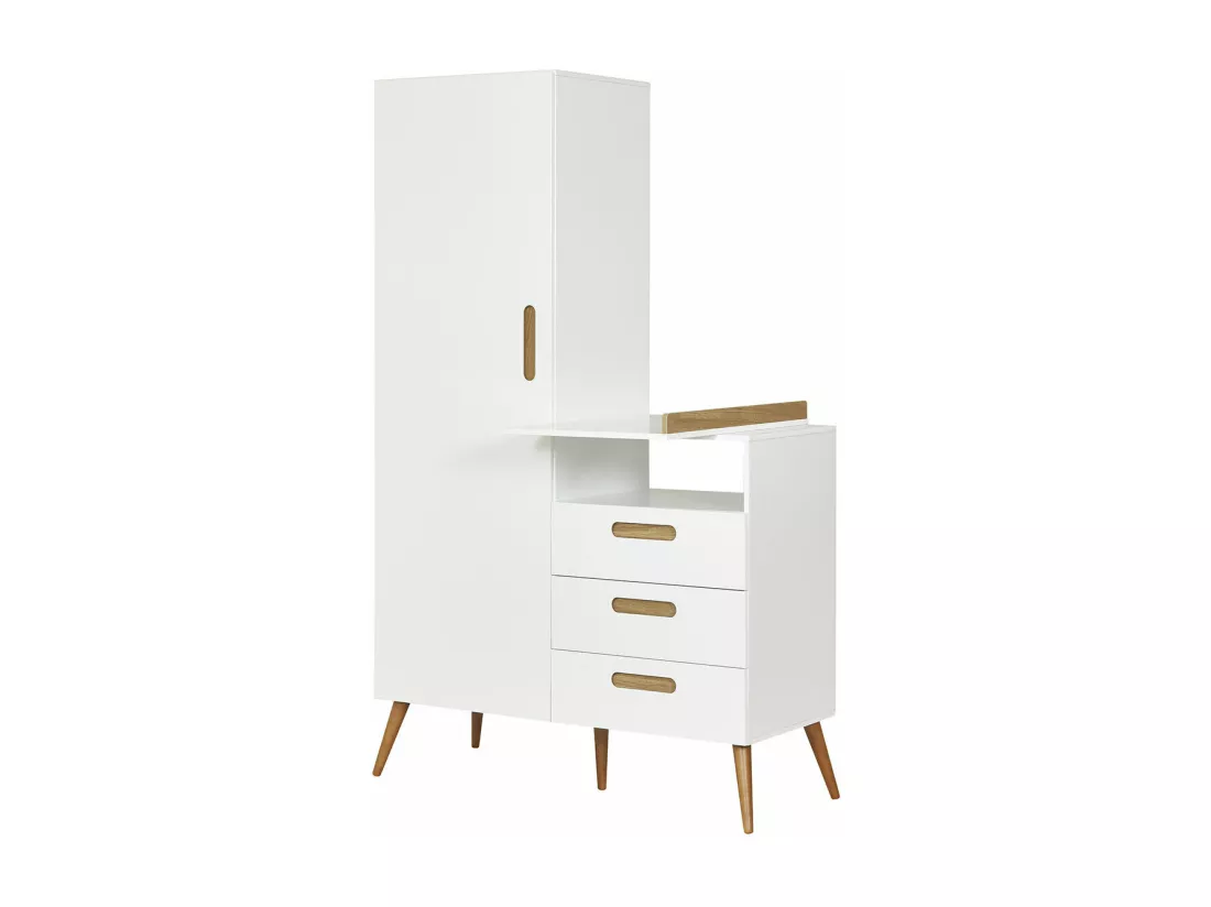 Armoire panneaux de fibres blanc ZAHIA