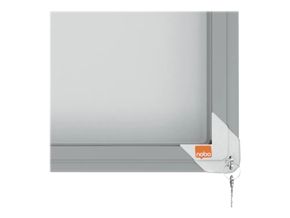 Nobo Premium Plus magnetisk låsbart opslagsskab med skydelåge 27xA4 Hvid