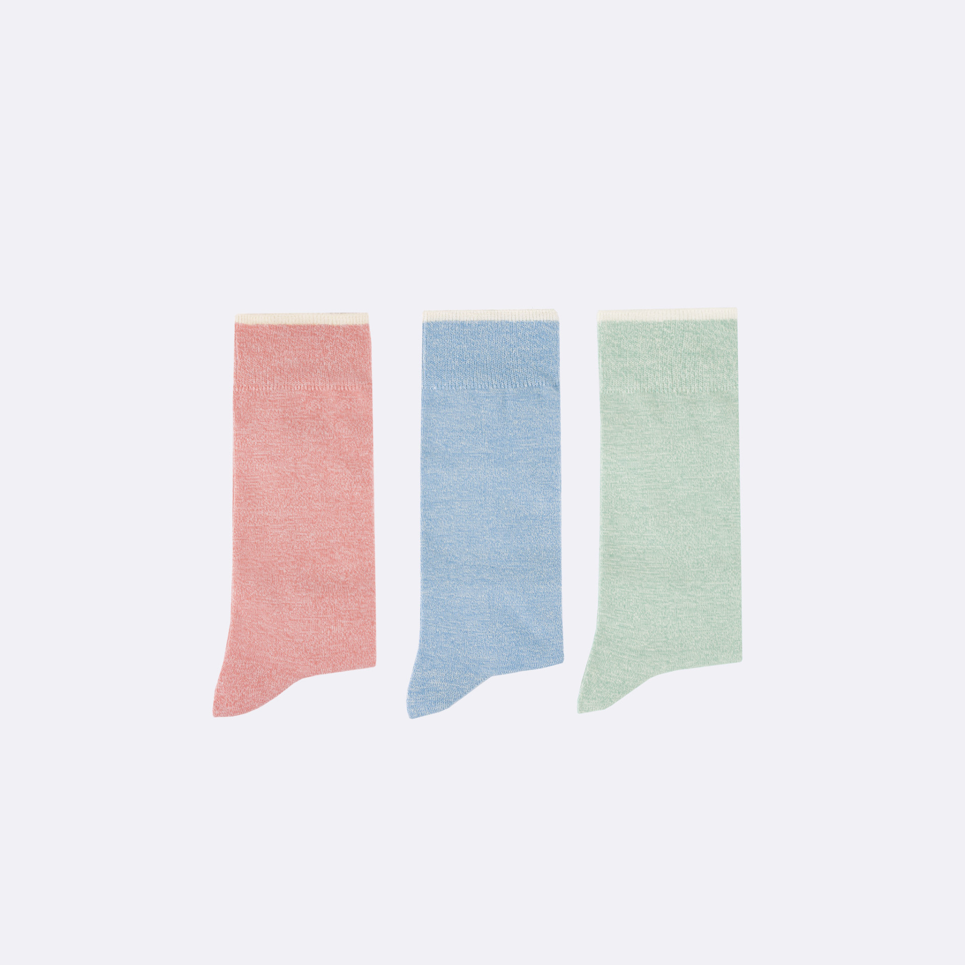 Chaussettes bleues & vert menthe coton et polyester recyclé - modèle socks x3