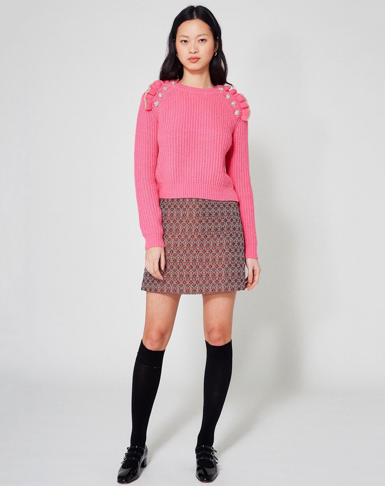 Manoush Pull Froufrou rose