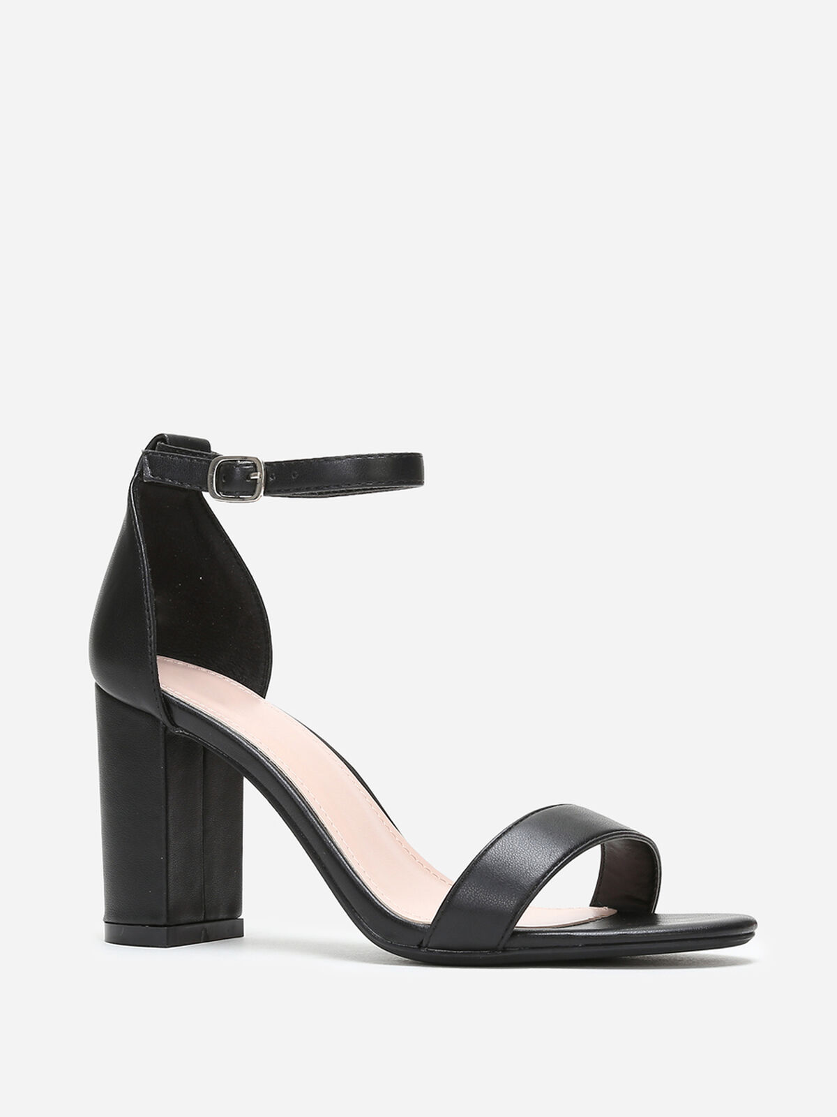 Sandales à bride et talon carrés- Noir