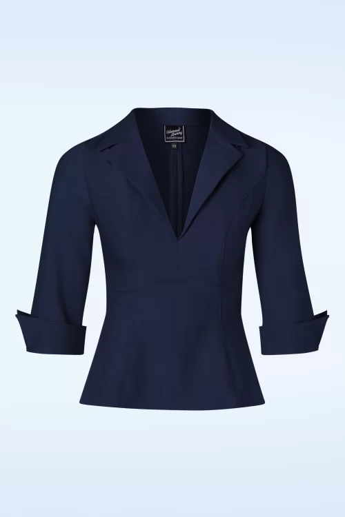 Glamour Bunny Business Babe Dianne blouse in marineblauw