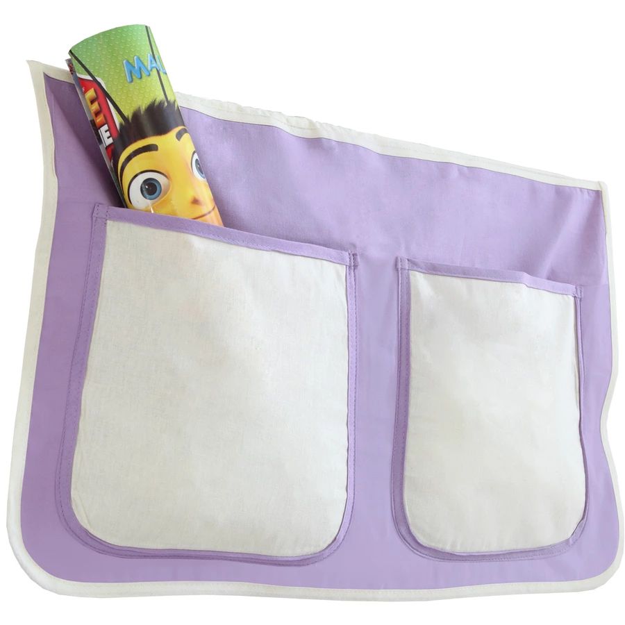 TICAA Kinder Bett-Tasche für Hochbett und Etagenbett Lila-Beige