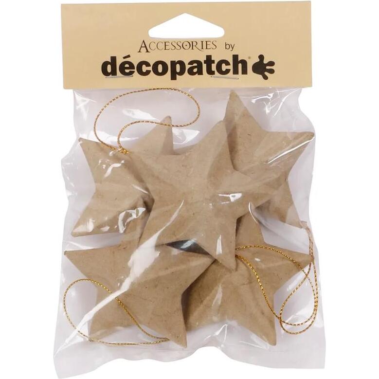 Sachet de 5 étoiles 3x11,5x18cm - Kraft