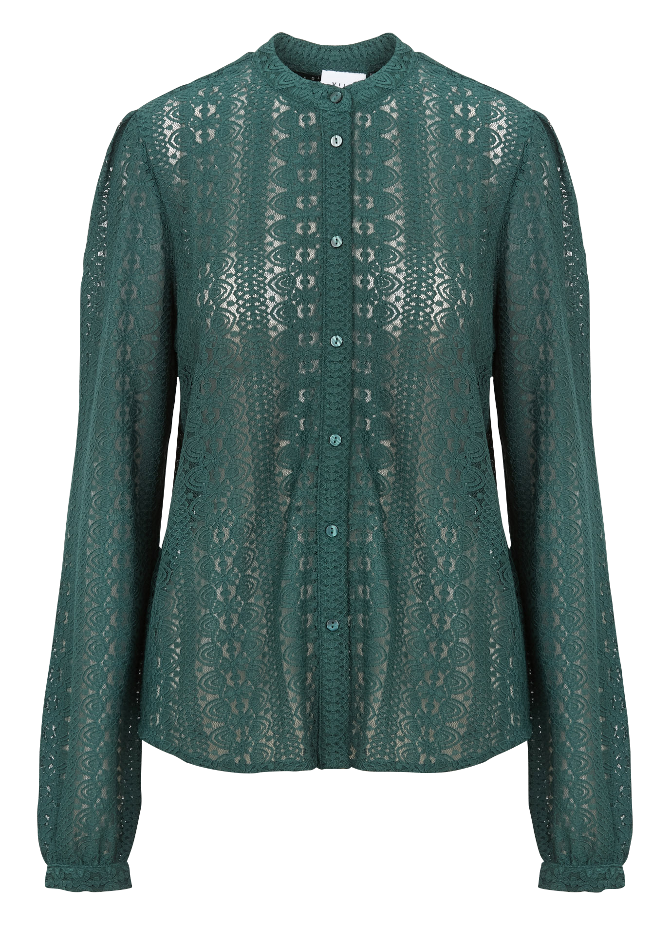 CHIKKA - Blouse col mao brodée| Vert