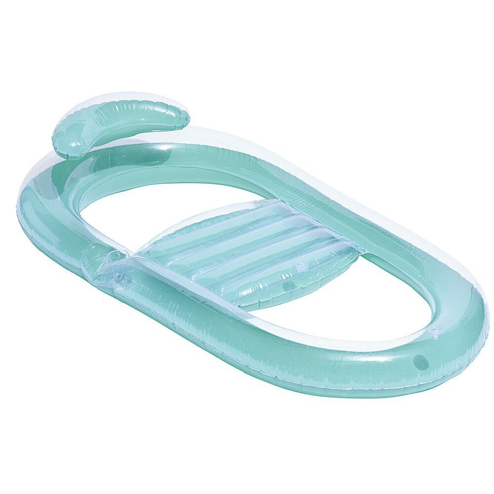 Matelas gonflable avec appuie tête et repose gobelet bleu turquoise