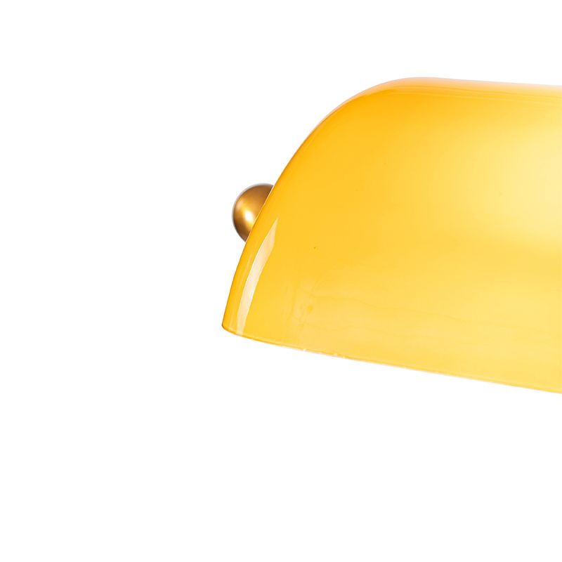 Klassieke notaris vloerlamp brons met geel glas - Banker