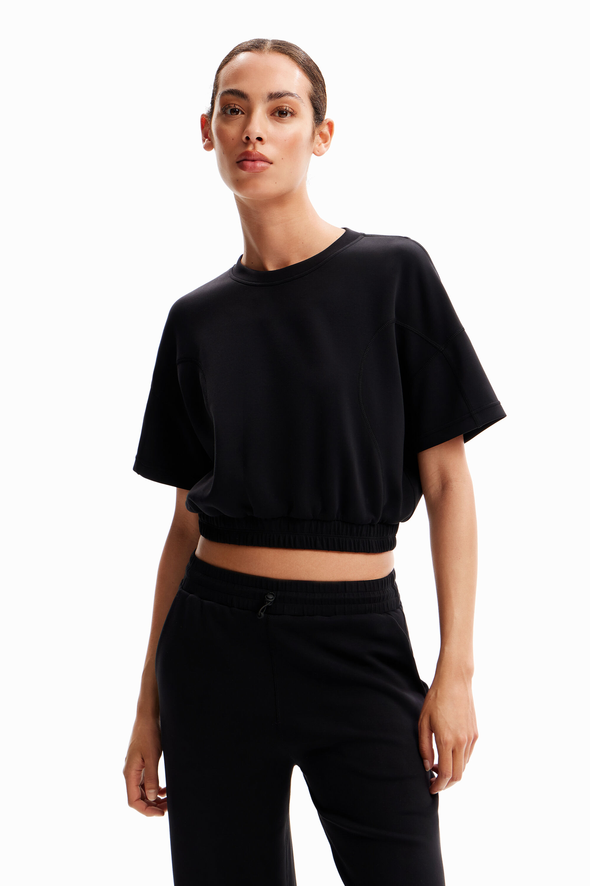 T-shirt court froncé sport