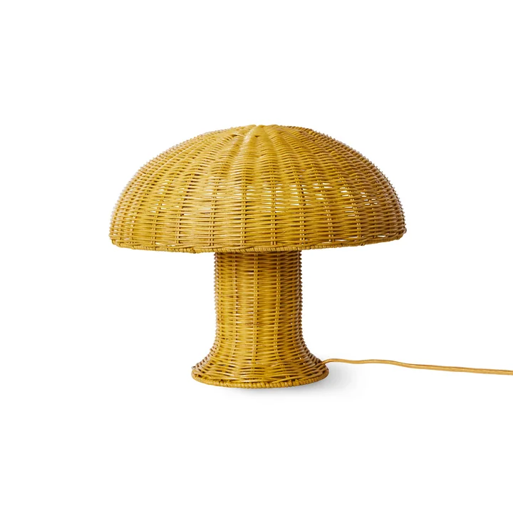 HKliving - Rattan Tischleuchte, mustard