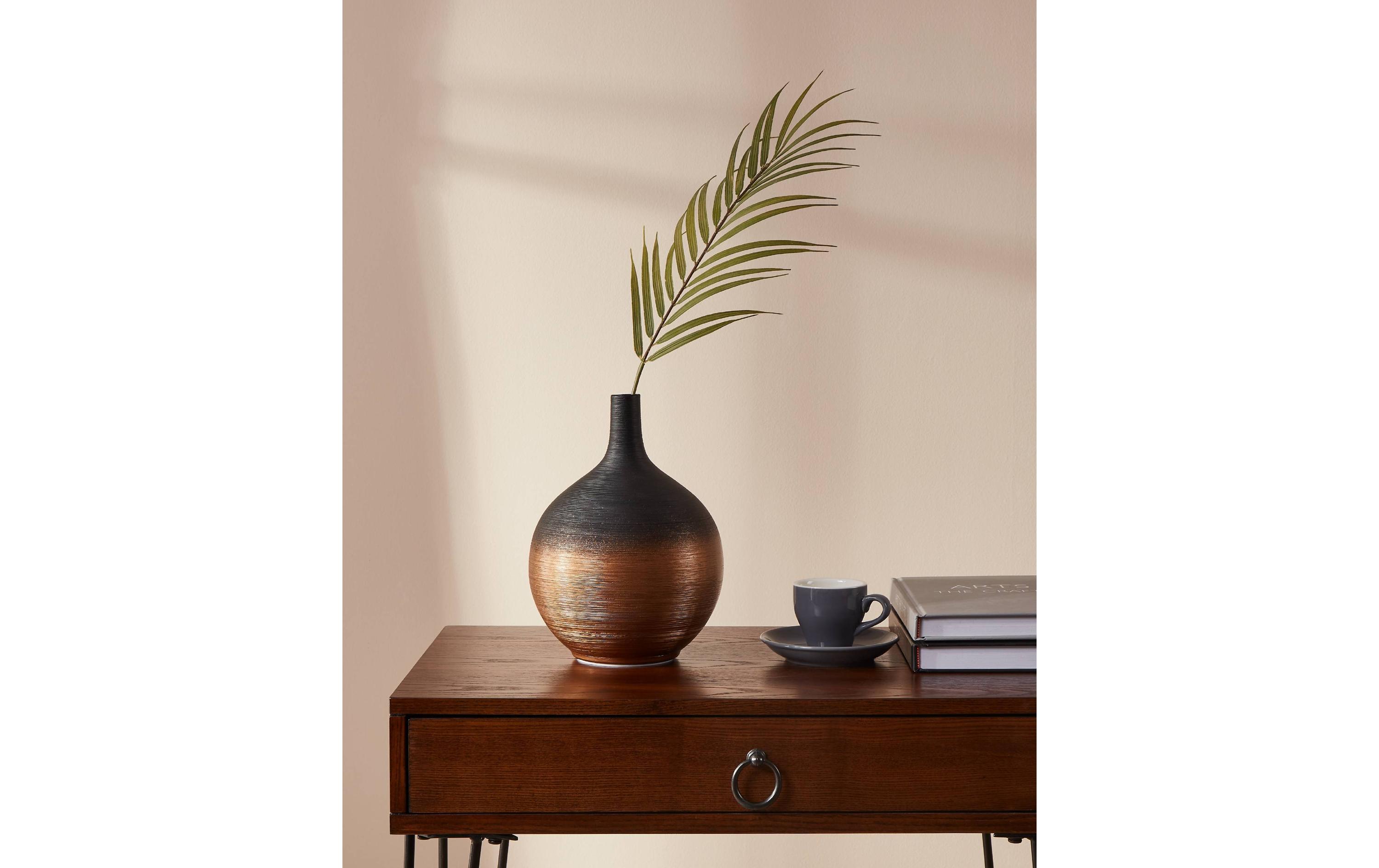 Vase Saryksu 22 cm, Gold/SchwarzBlumenvase