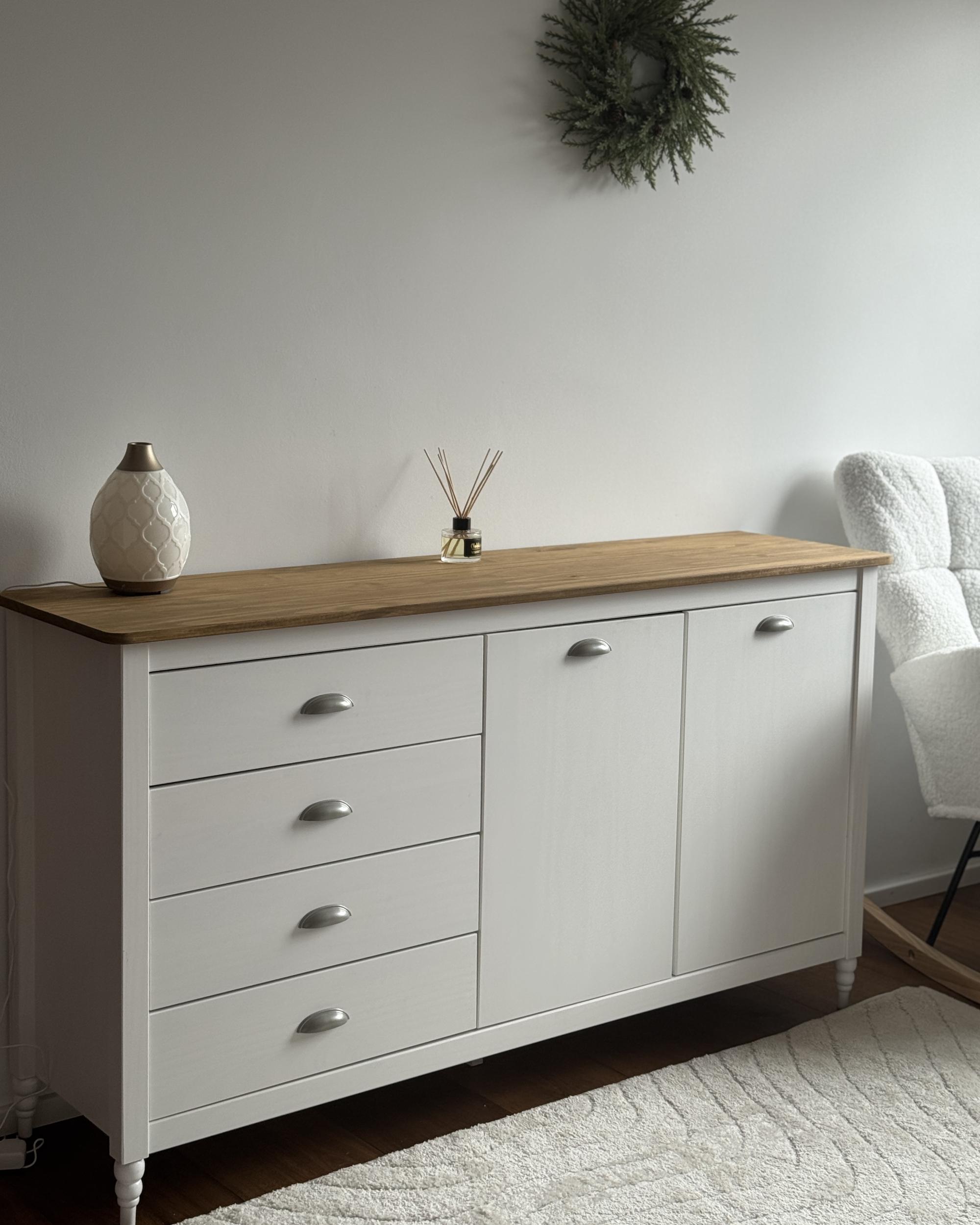 Dressoir met 2 deuren SHILLINGTON Dennenhout Wit
