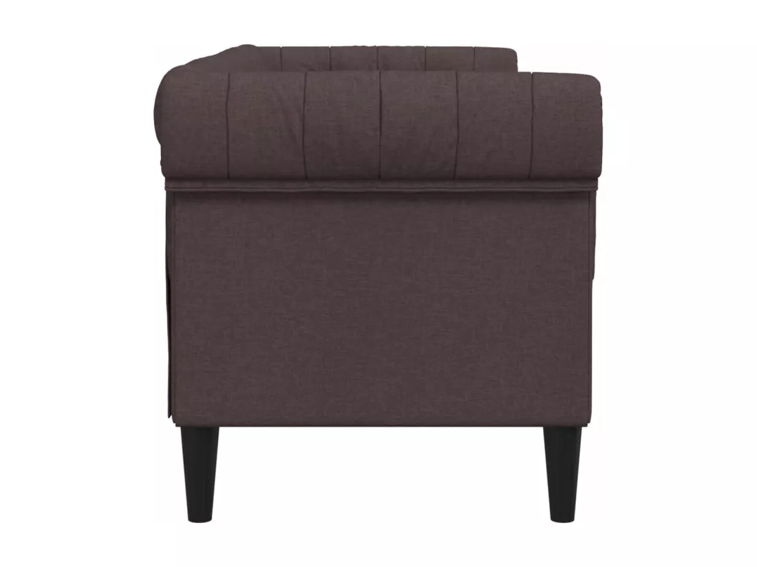 Canapé Chesterfield 2 places marron foncé tissu