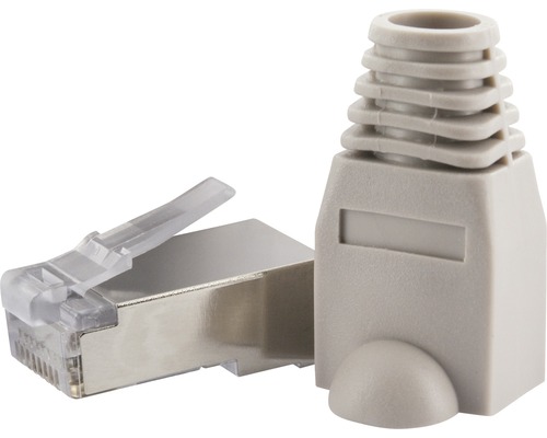 CAT 6 netwerkconnectoren met kabelmanagement, grijs, 10 stuks, Schwaiger NWST310531