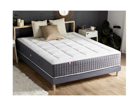 IDLITERIE - Matelas ressort 7 zones + mémoire de forme king style h30 fa...