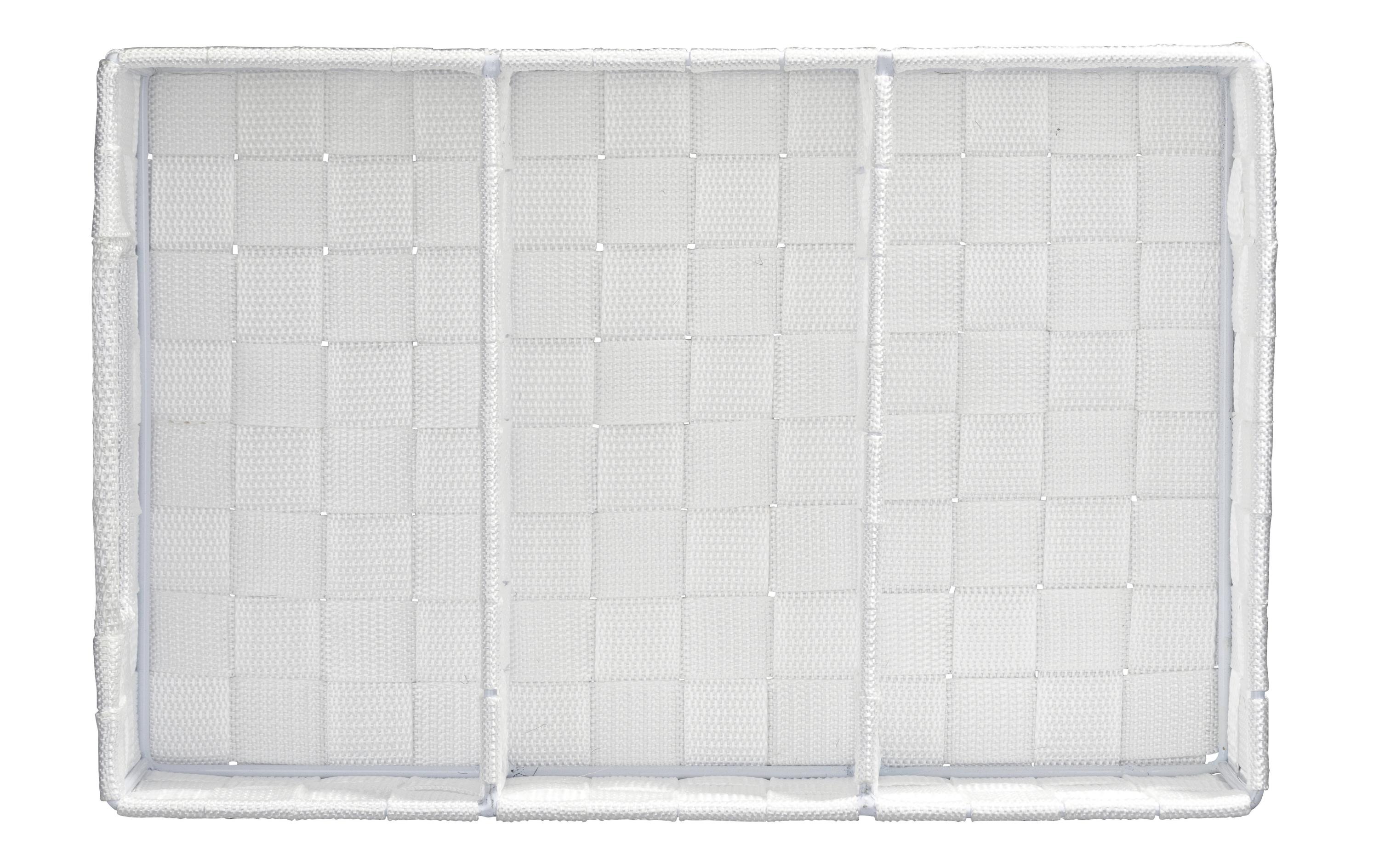 Aufbewahrungskorb Adria 32 x 21 x 10 cm, WeissAufbewahrung mit Griff und Fächer