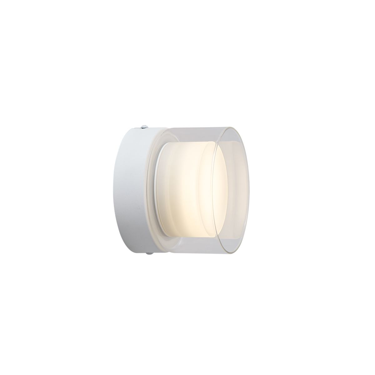 Moderne plafondlamp wit met helder glas  - Puck