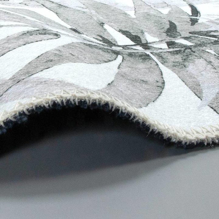 Rond vloerkleed - Palmier Leaves Grey