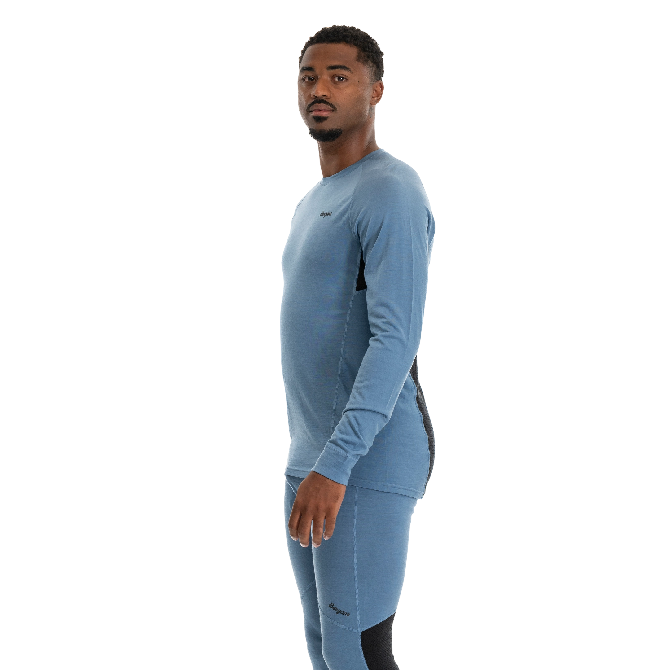 Inner:Pure Merino Long Sleeve Men Elemental Blue / Dark Shadow Grey
