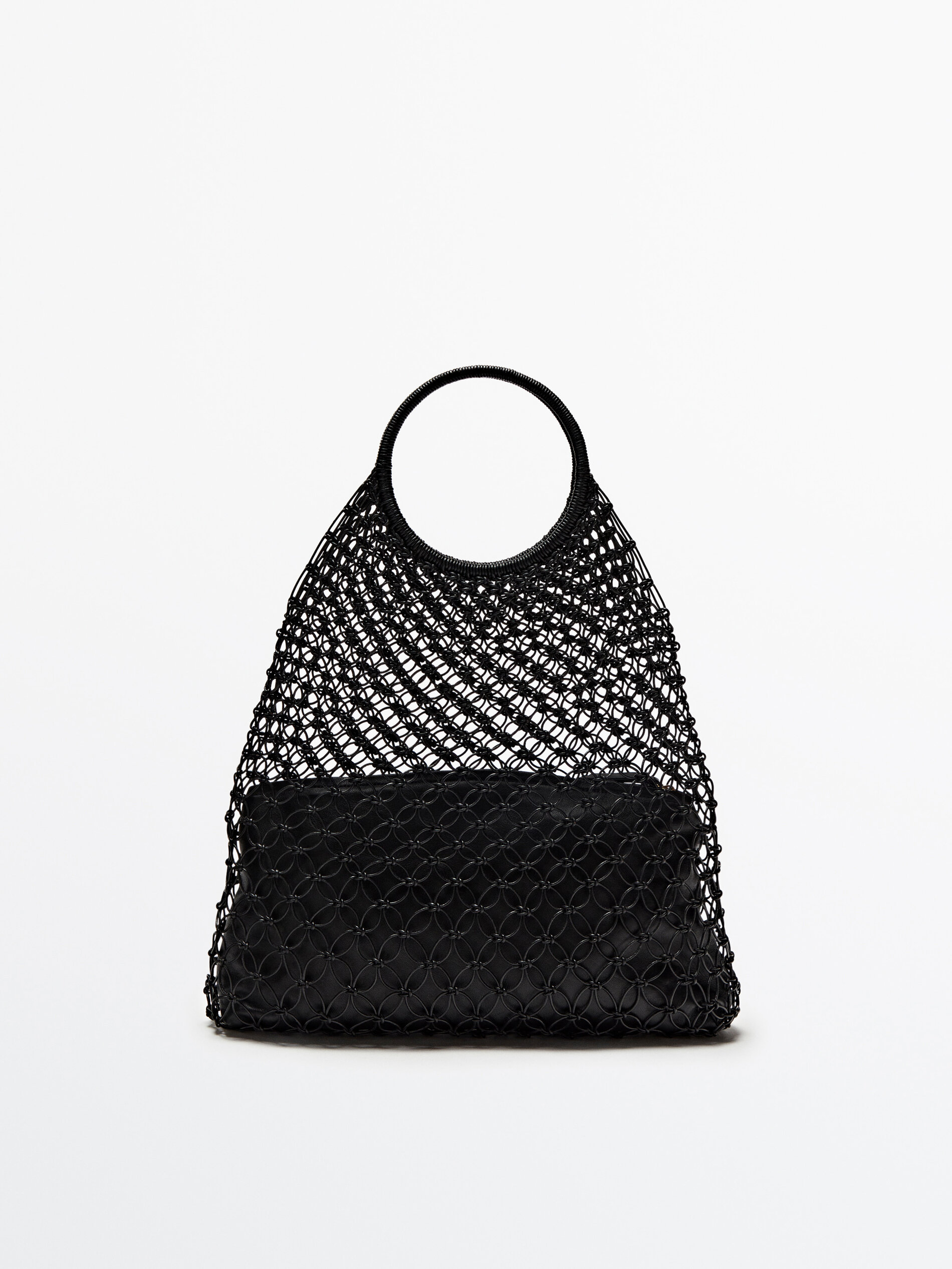 Sacola de compras tubular trançada - PRETA