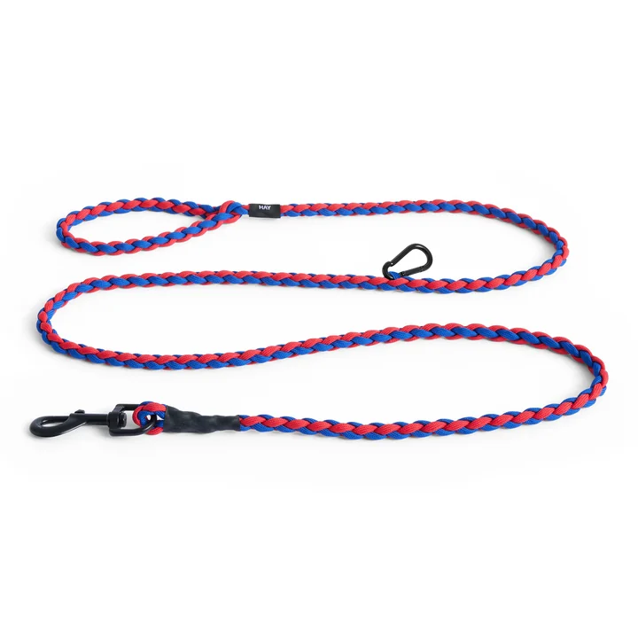 HAY - Dogs Hundeleine, geflochten, verstellbar, blau / rot