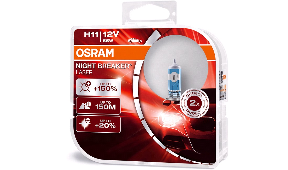 Pæresæt H11 Night Breaker Laser +150