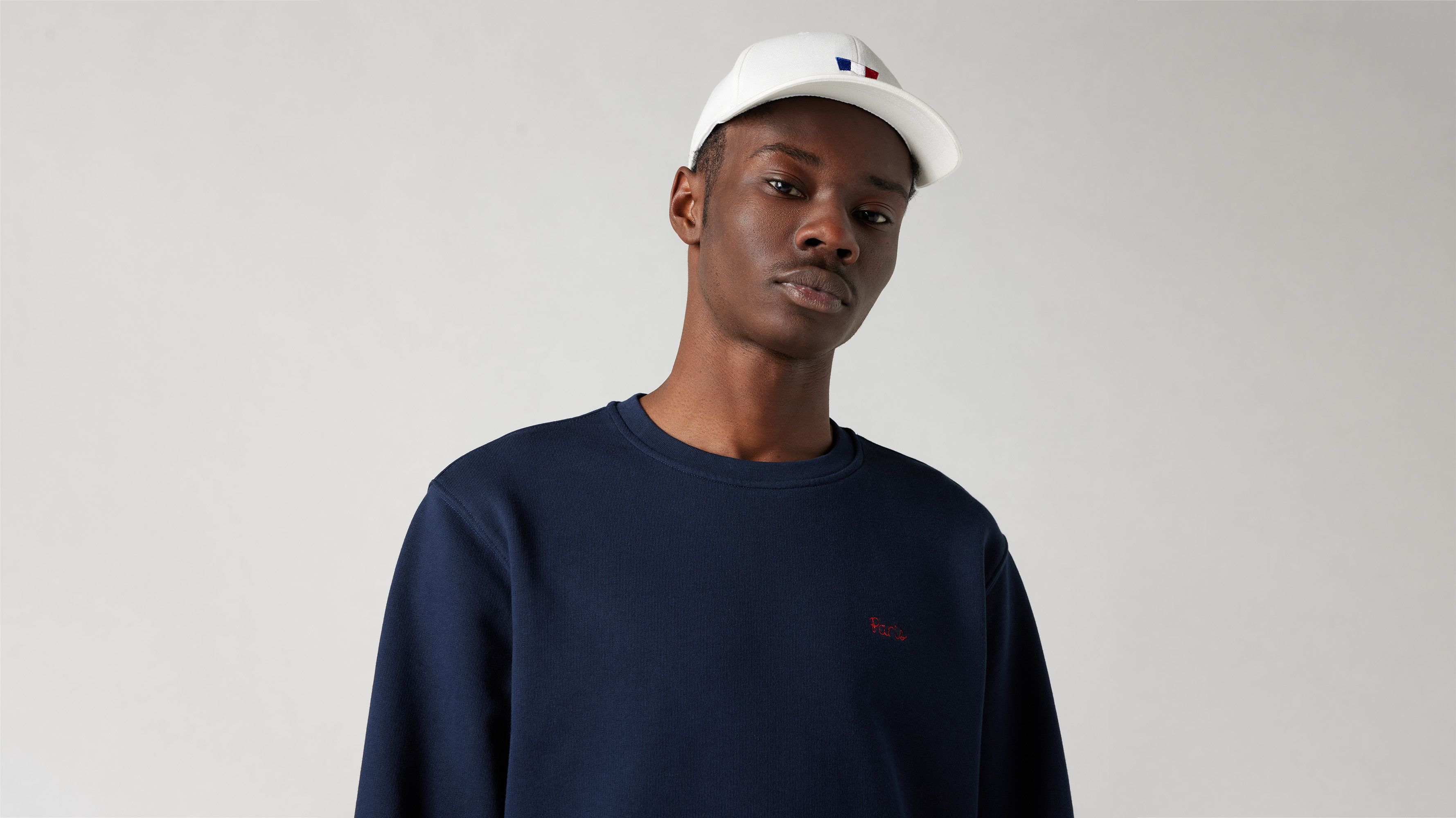 Sweat-shirt col rond Original Housemark - Paris City Navy Blazer French Terry - Bleu