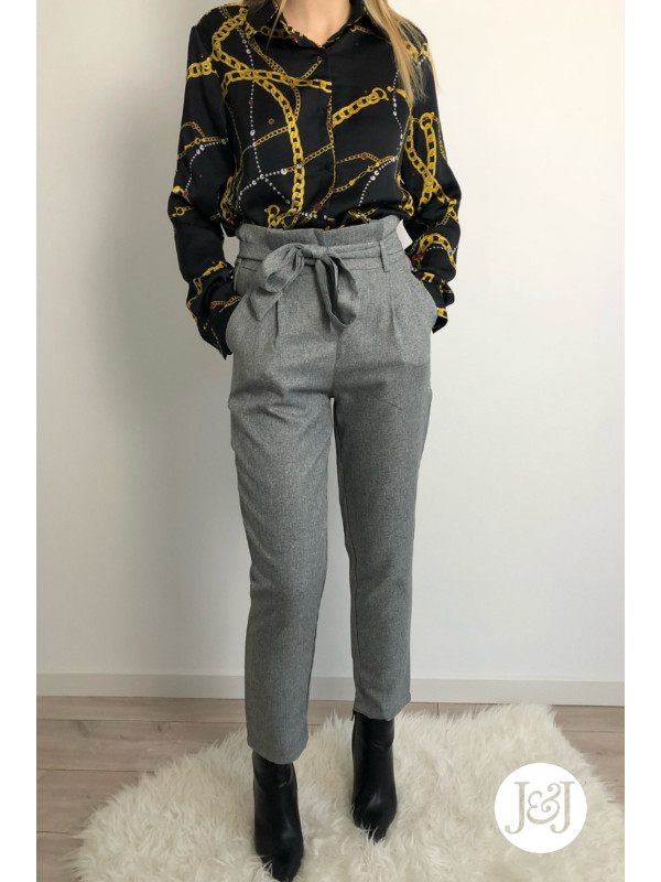 Pantalon taille haute gris 'Glasgow'