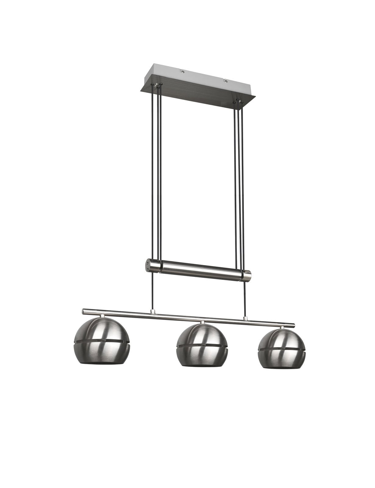 Fletcher Pendelleuchte grau, silber, 313300307, B/H/T: 75 / 150 / 15 cm, Metall