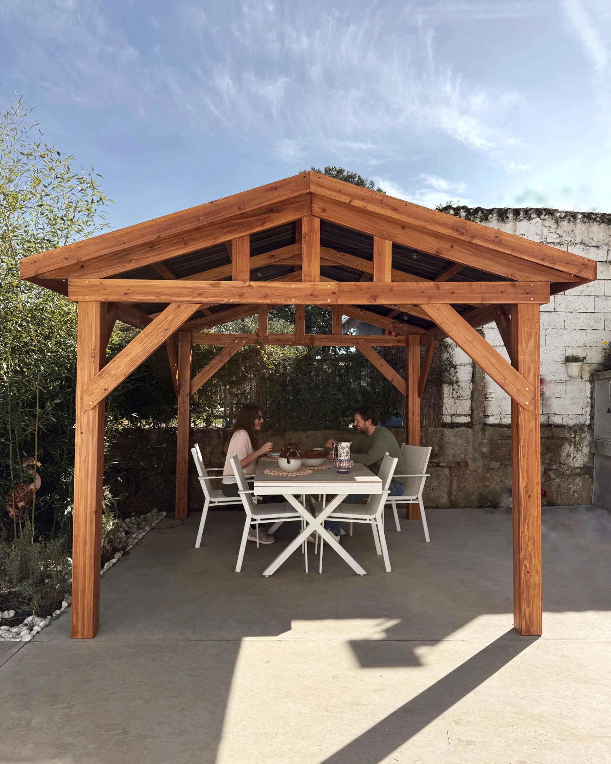 Paviljoen SECCHIA Dennenhout 296 cm 350 cm Bruin/grijs