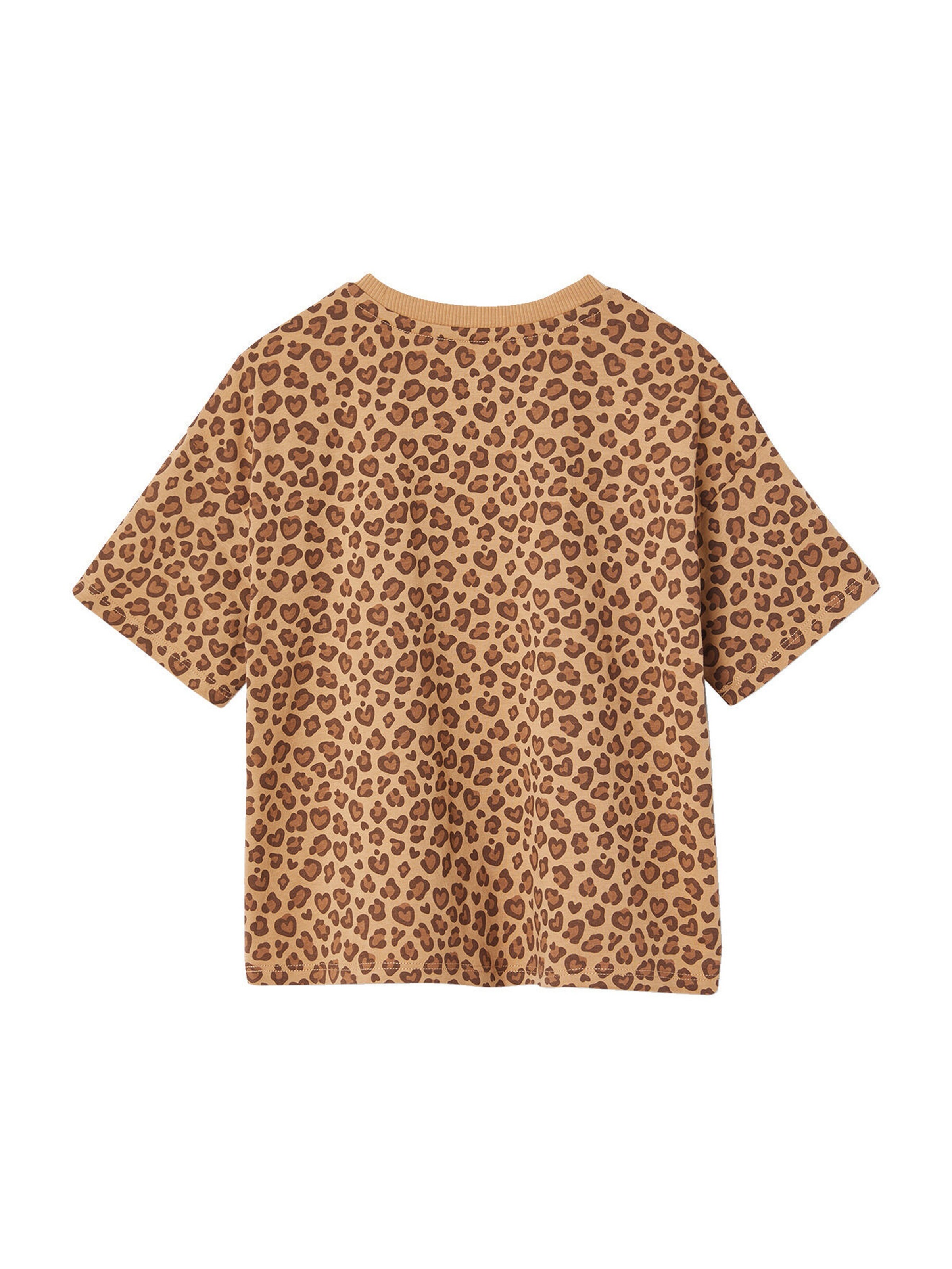 Vertbaudet Bedrucktes Mädchen T-Shirt, leichte Oversized-Form beige