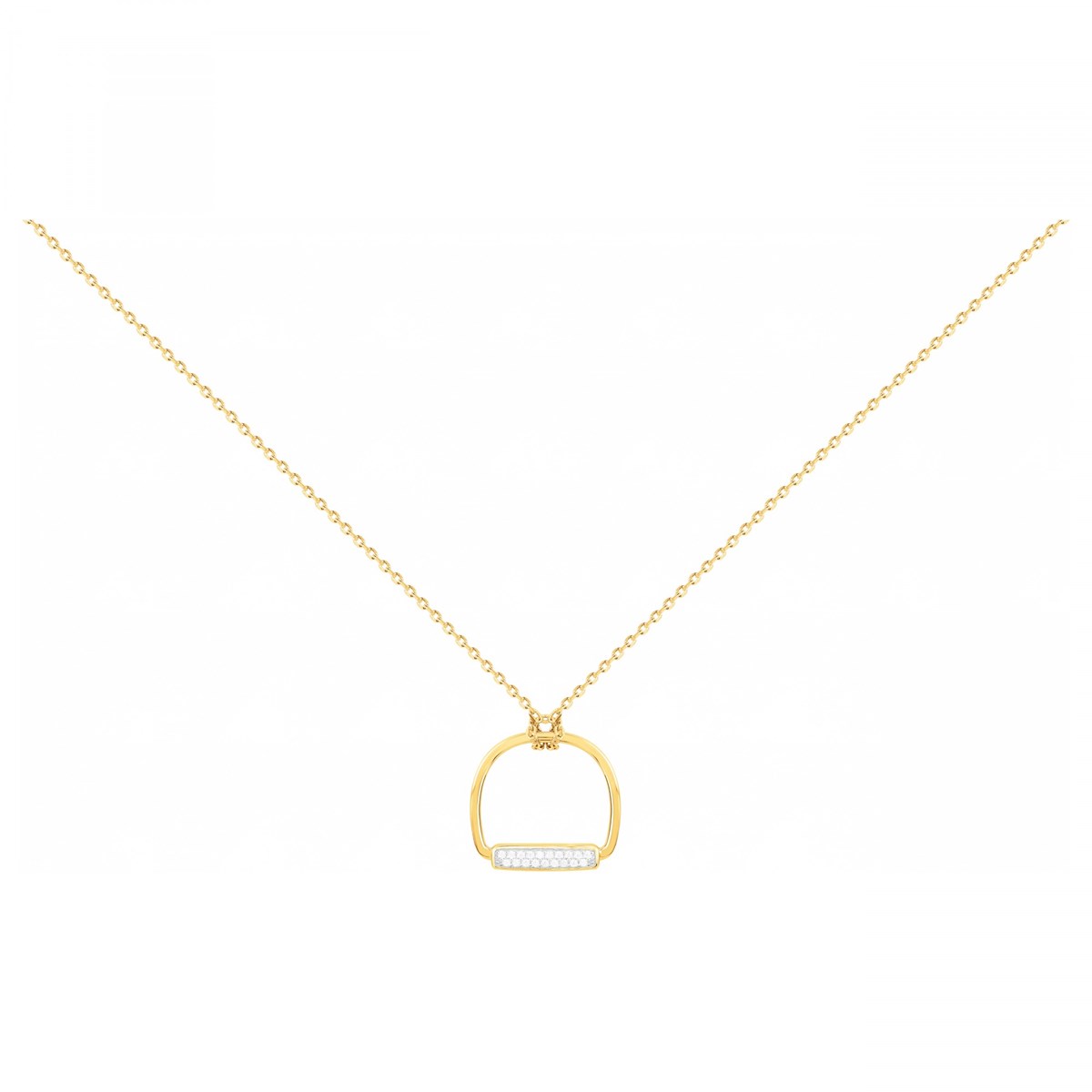 Collier en Plaqué Or avec oxyde de zirconium blanc
