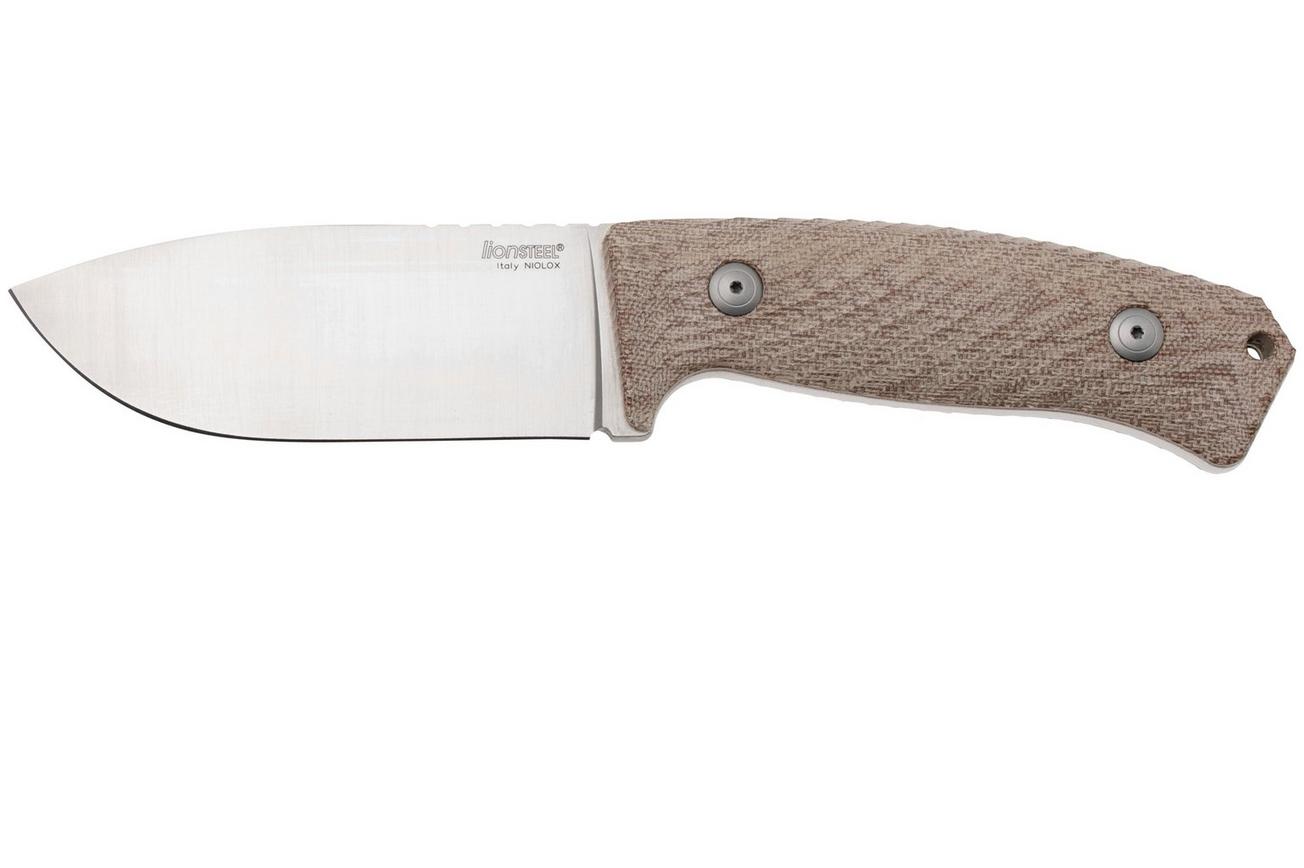 LionSteel M3 M3-CVN Natural Canvas Micarta vaststaand mes