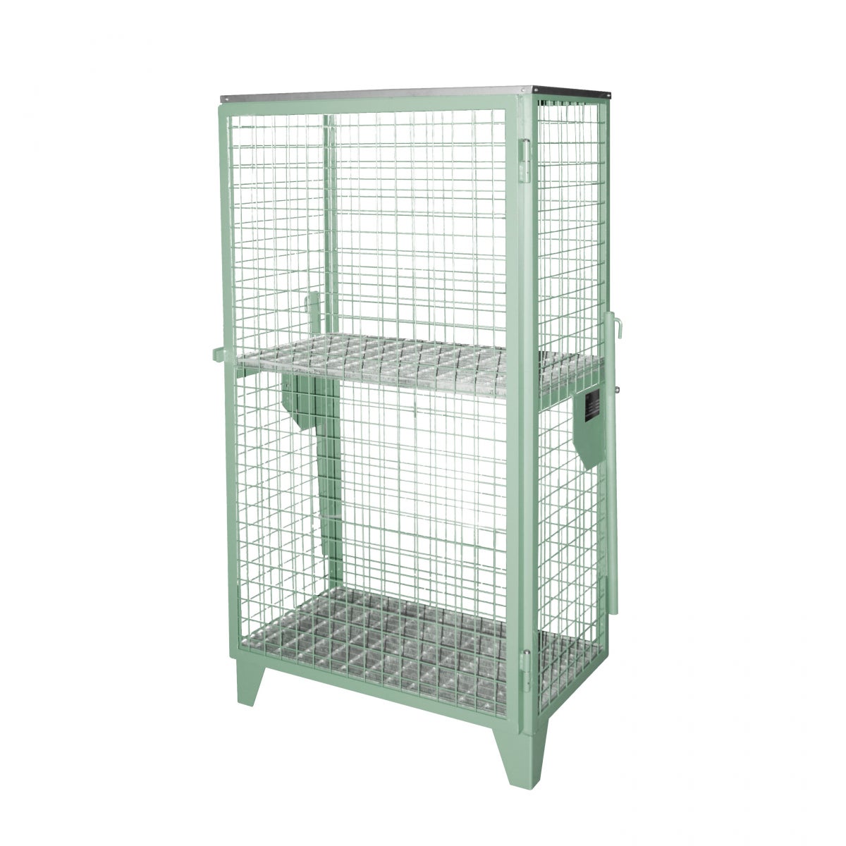 Bauer gasflessendepot GFD-R 4, resedagroen, 1 deur, gaas voor 4 x 11 kg gasflessen