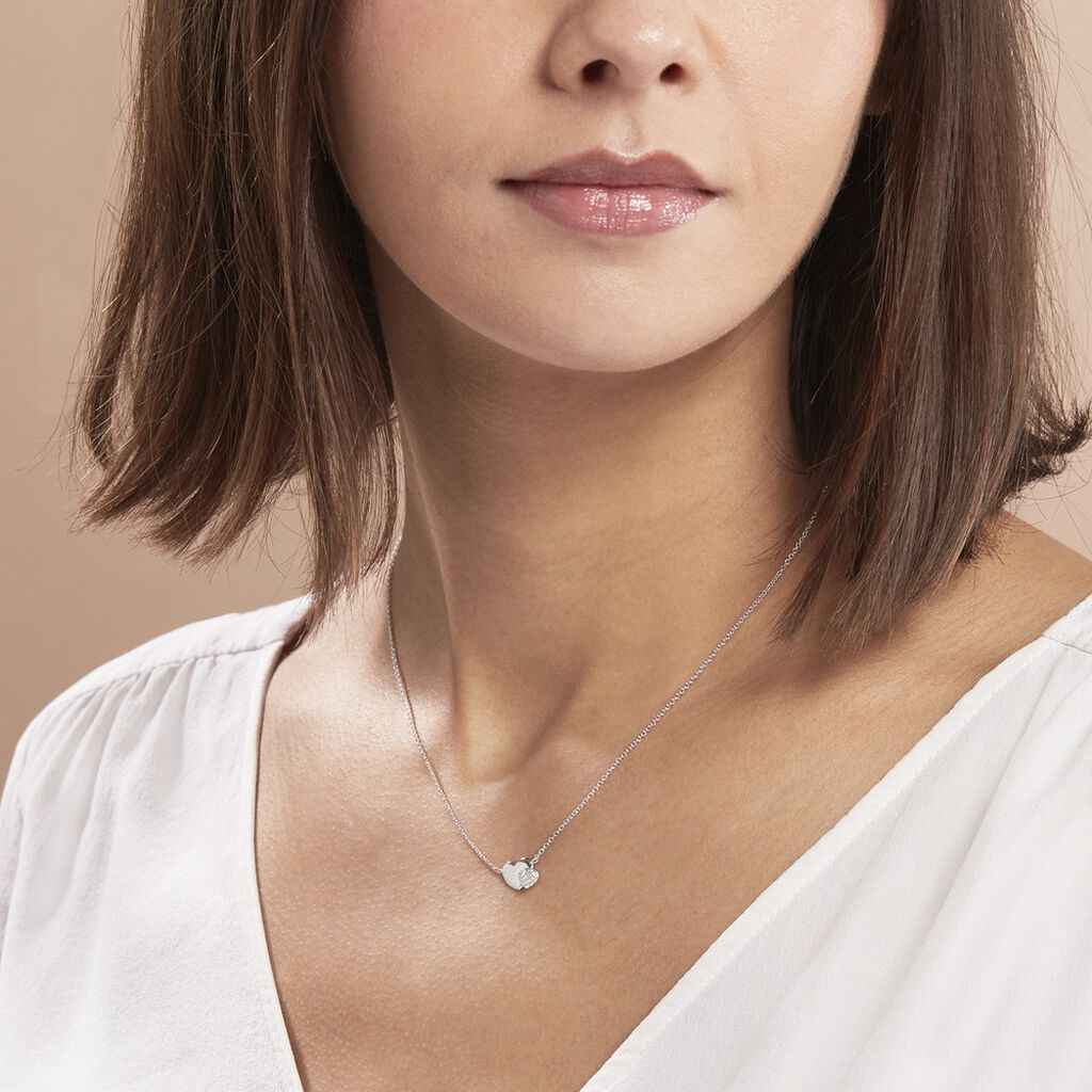 Collier Flamen Argent Blanc Oxyde De Zirconium