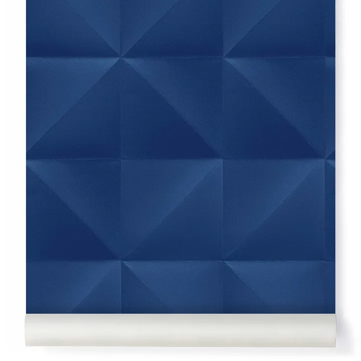 Moustache Papier-peint Floating, Les Graphiquants | Bleu nuit