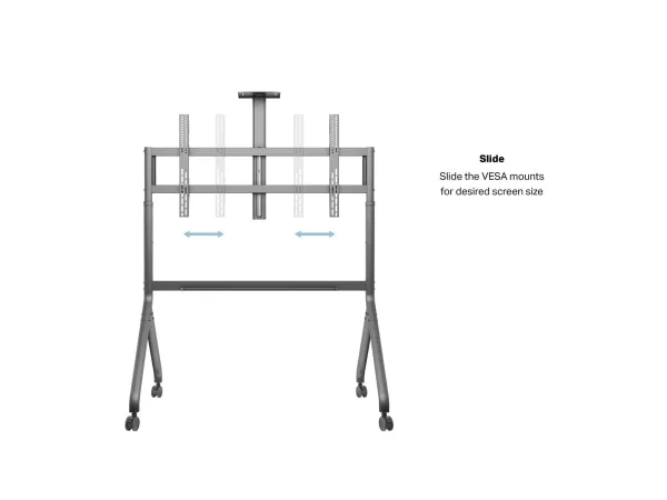 Multibrackets M Collaboration - Vogn med hjul - for videokonferencesystem - mørk antracitgrå - skærmstørrelse: 65