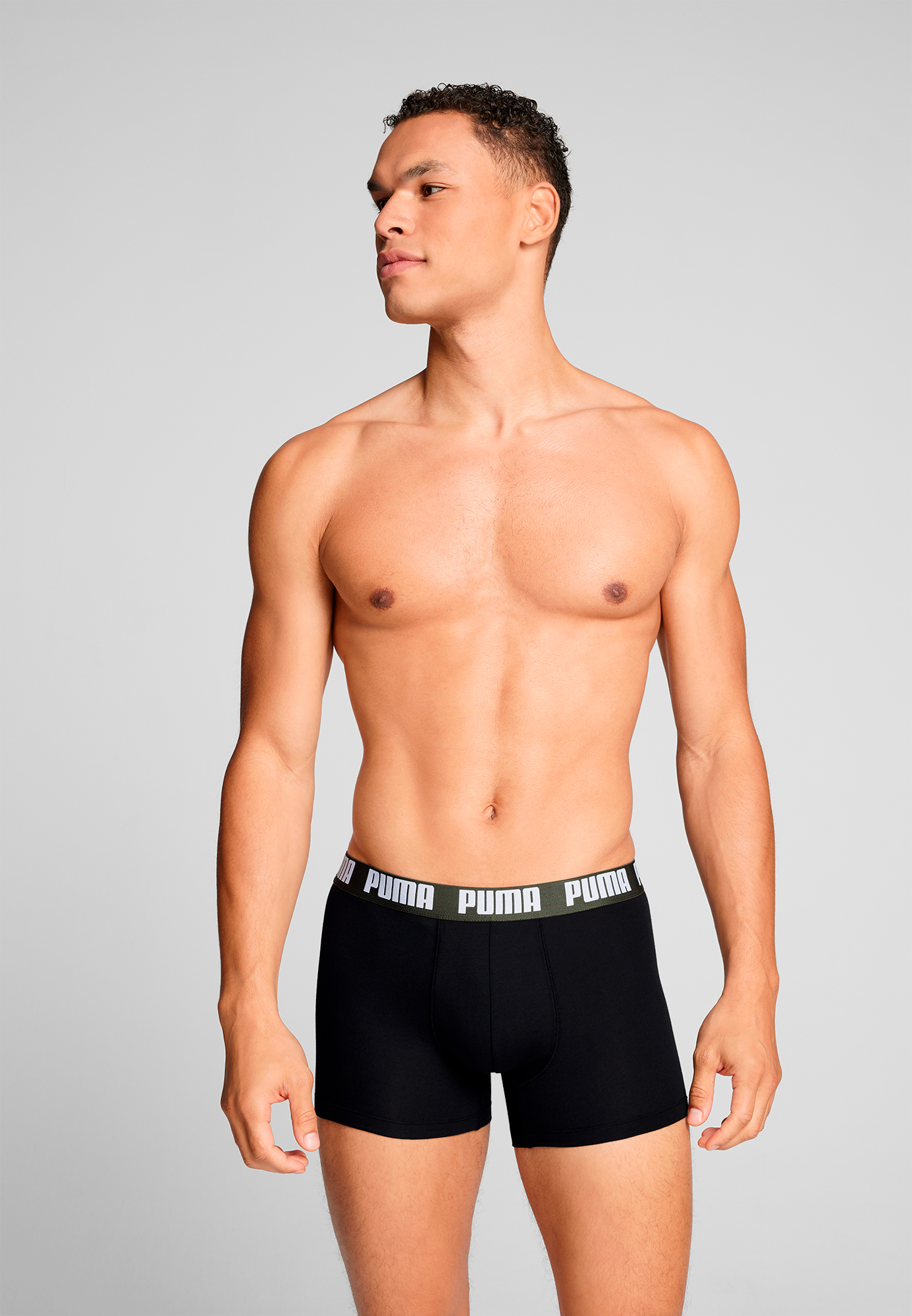 PUMA Boxershorts »PUMA MEN EVERYDAY BASIC BOXERS 2P«, 2er Packer Packung, mit Logobund