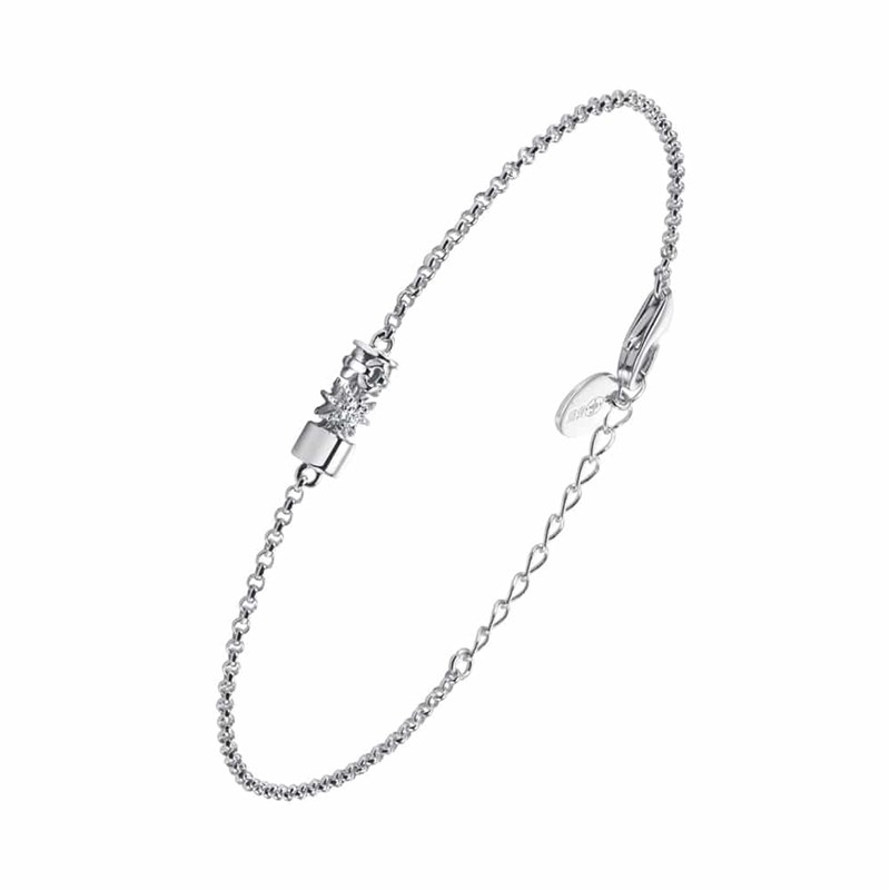 Bracelet  Argent  étoile Sertie De Zirconiums Blanc