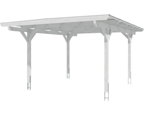 SKAN HOLZ Odenwald enkele carport inclusief paalankers, 428 x 541 cm, wit