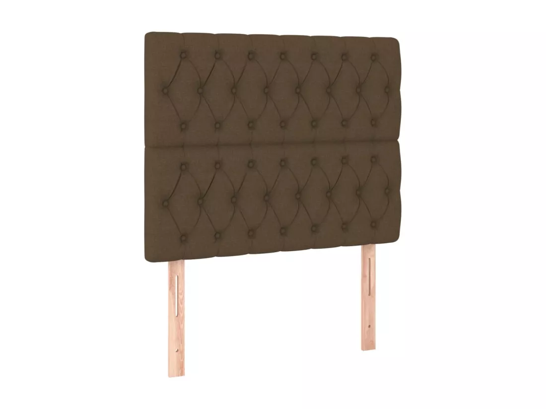 Sommier tapissier et matelas et LED Marron foncé 90x190cm Tissu