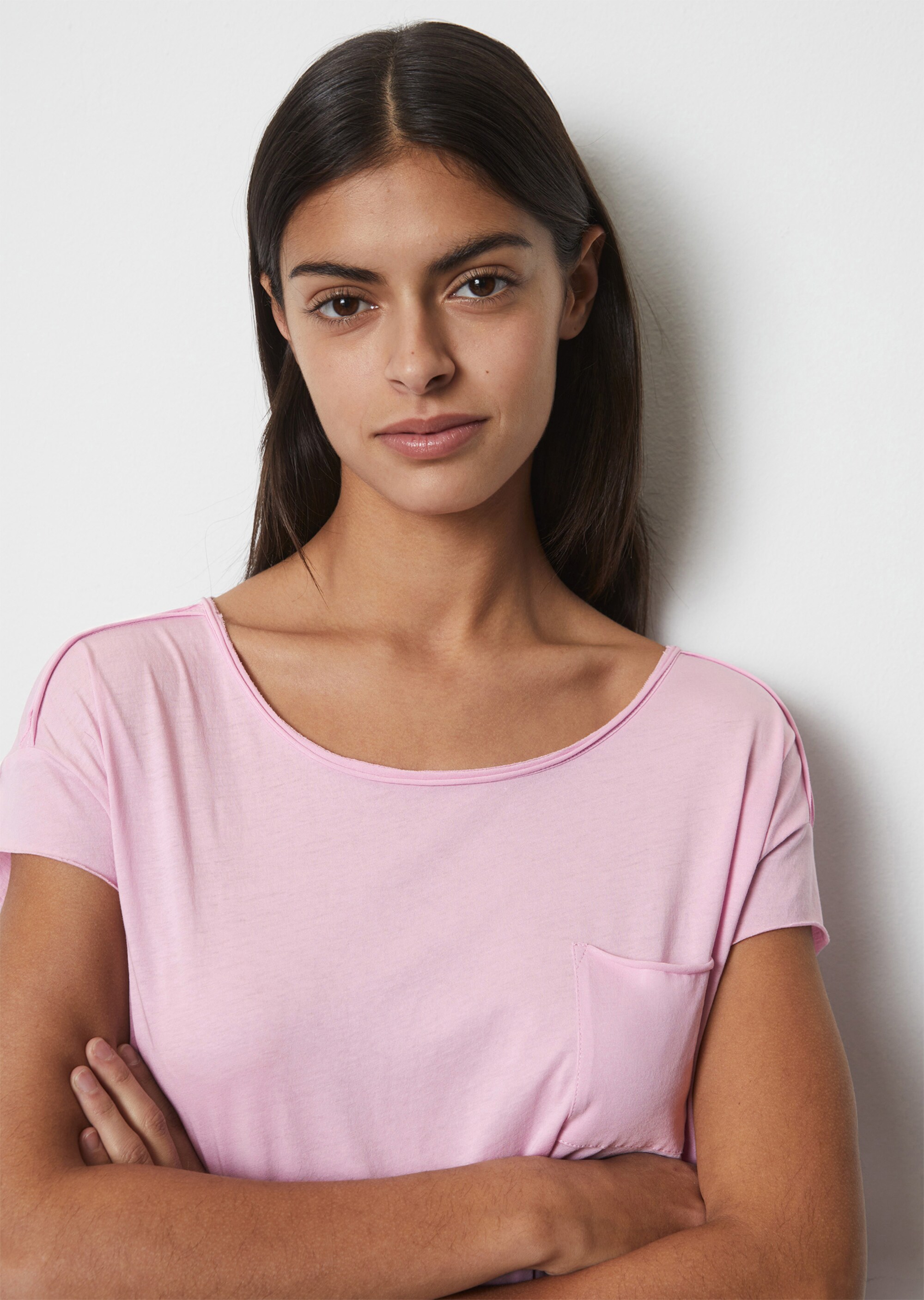 T-Shirt mit Brusttasche relaxed aus leichtem Single Jersey
