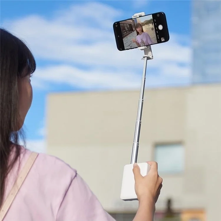 (95-520mm) Handyhalterung 360° Drehbare Selfie Stick mit LED-Licht & Tisch-Stativ-Funktion / Anti-Shake / Ausziehbar / Live Streaming - Weiss