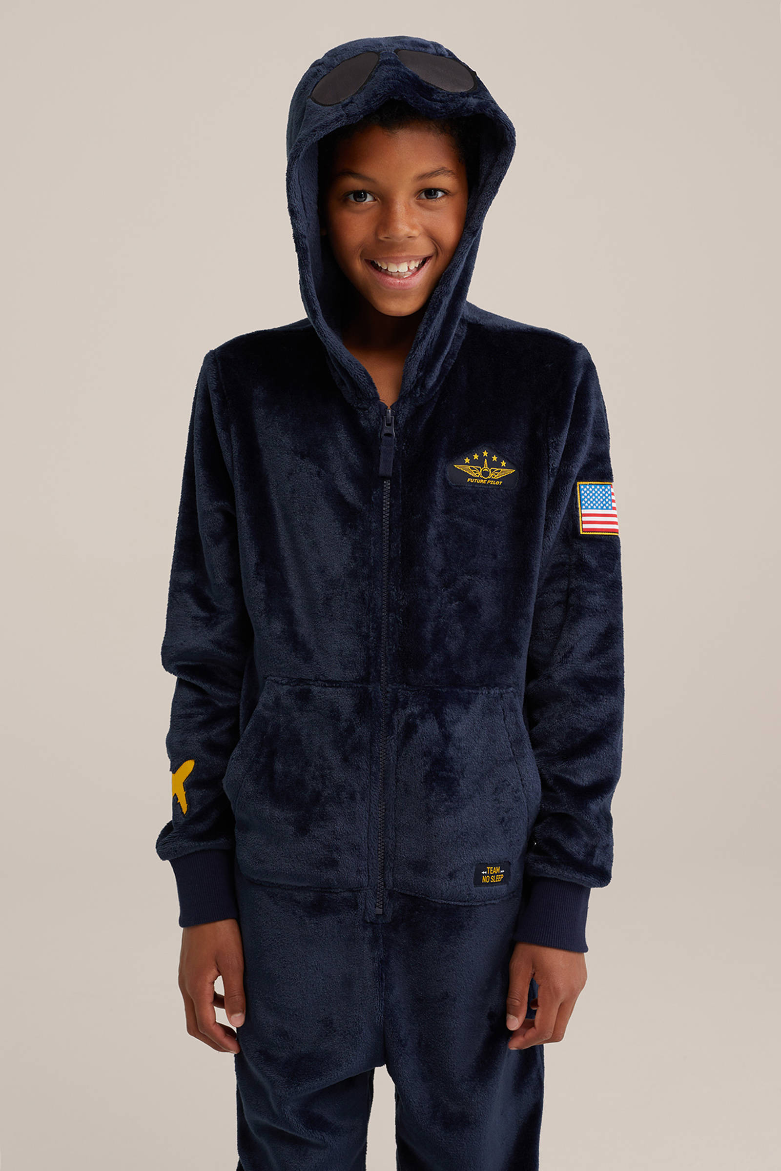 WE Fashion Onesie toekomstige piloot donkerblauw
