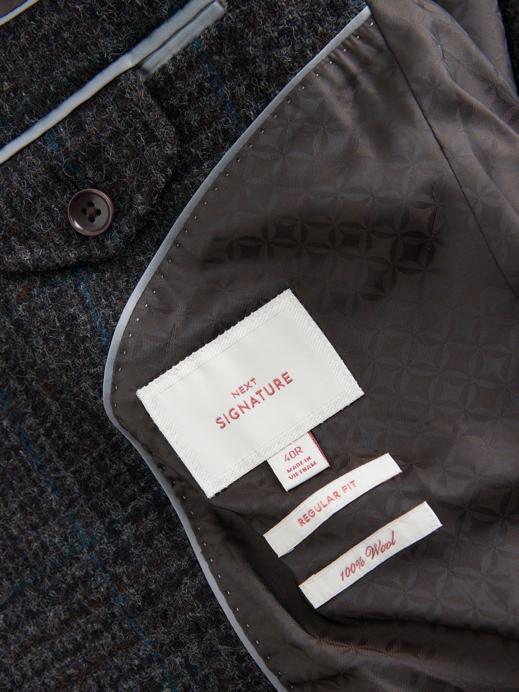 Antraciet - Signature Moons ton-sur-ton geruite blazer