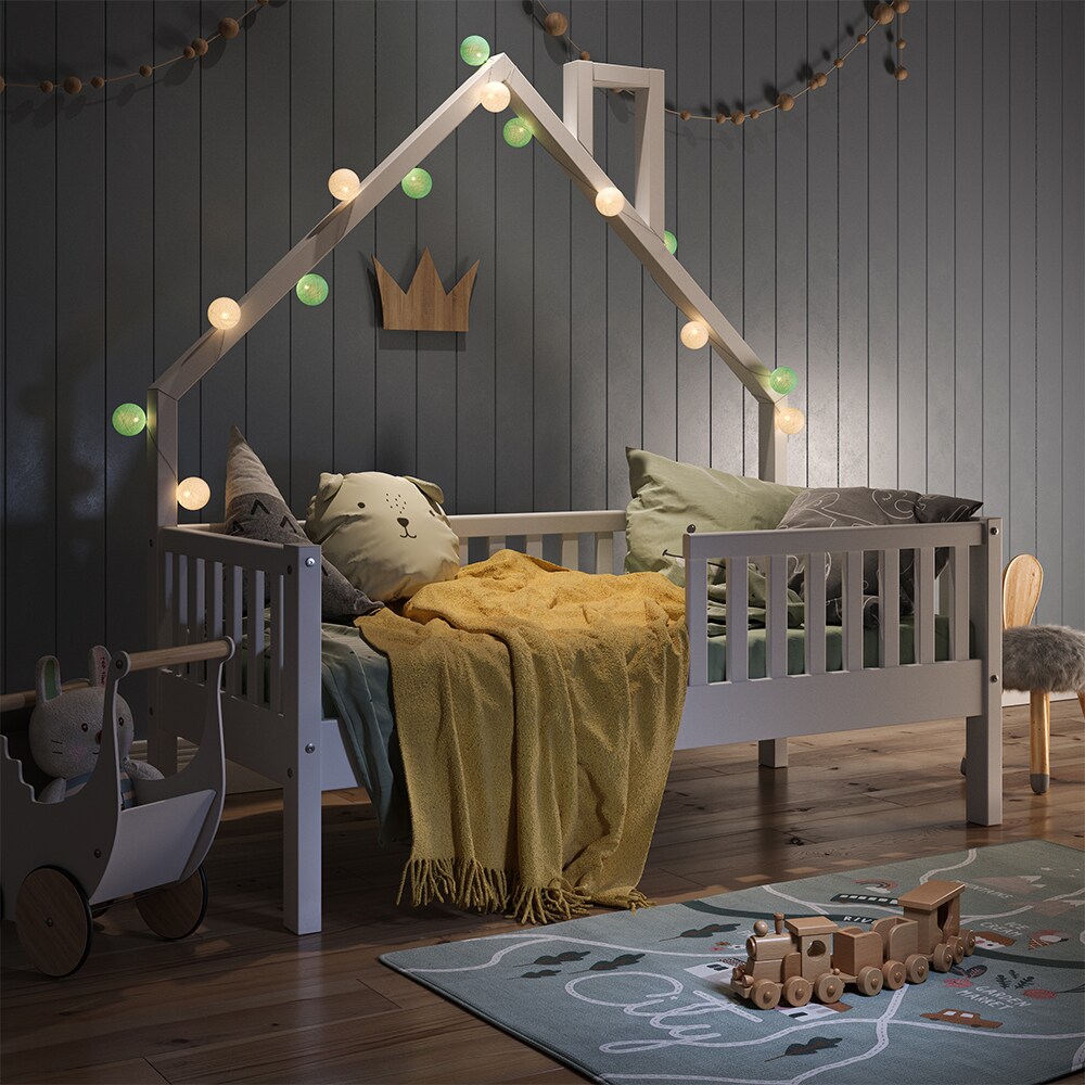 VitaliSpa Hausbett Kinderbett Spielbett Noemi 70x140cm Schubladen Rausfallschutz