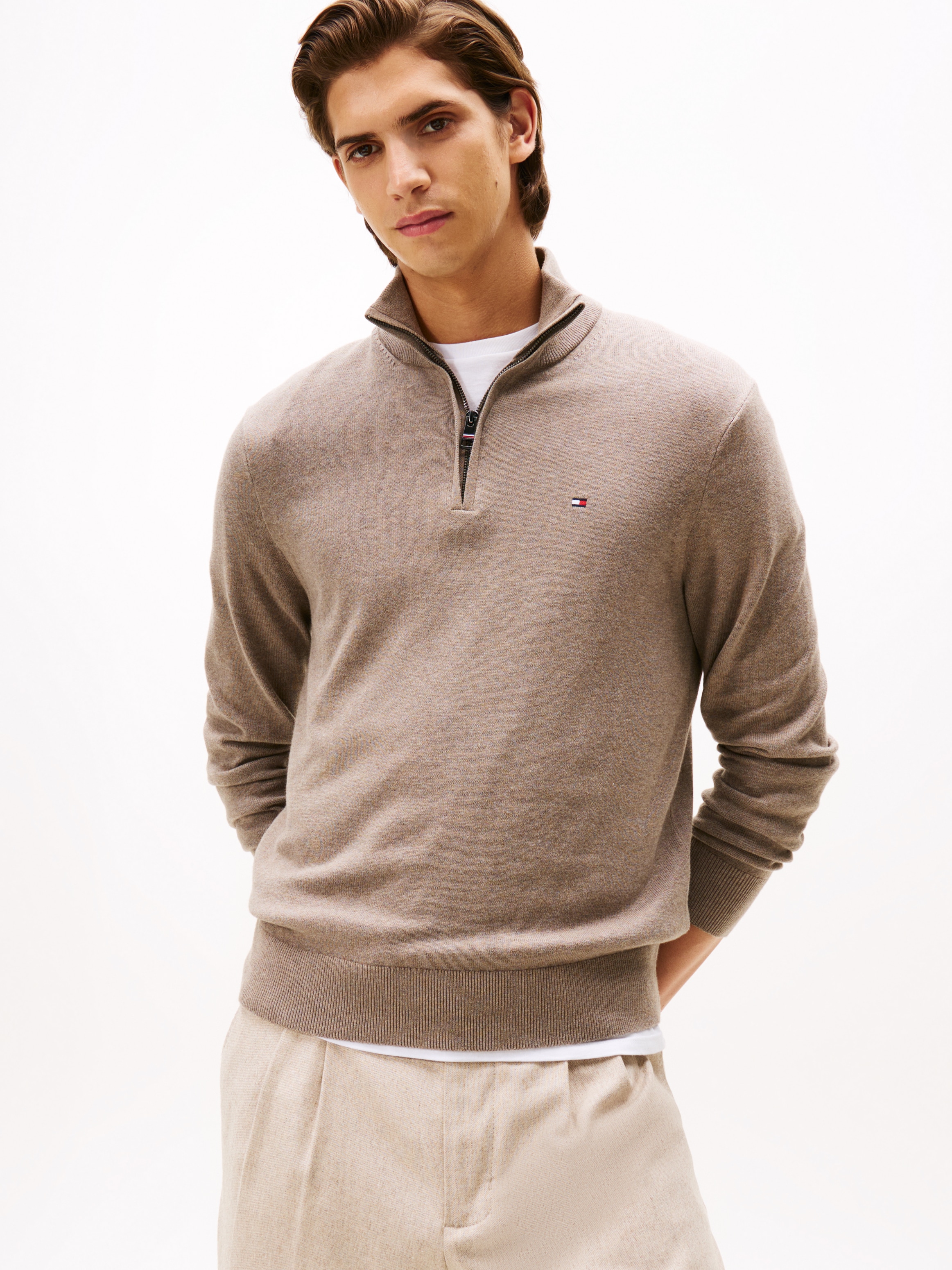 Tommy Hilfiger Troyer »PIMA ORG CTN CASHMERE ZIP MOCK«