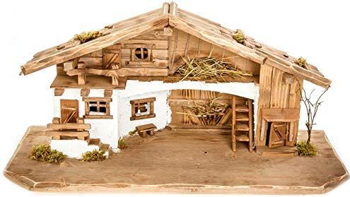 Kerststal - Hout - W11 - 79 x 33 x 35 cm - Voor Figuren Tot 12,5 cm