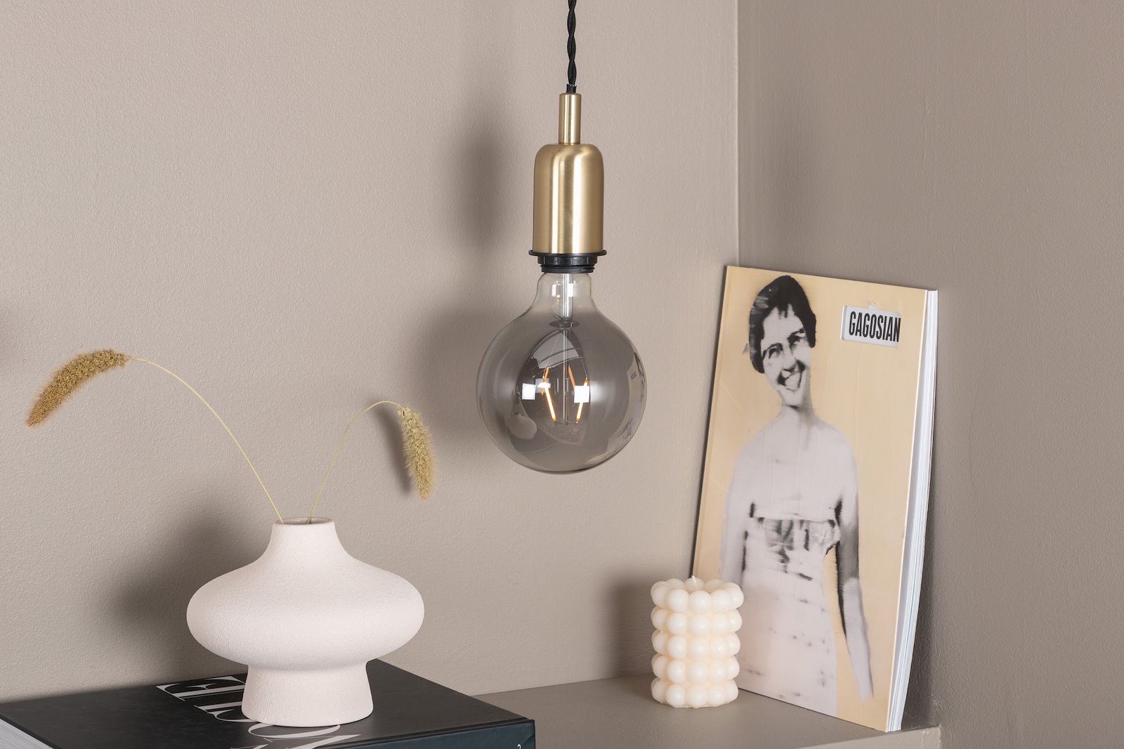 Hang taklampe Børstet messing