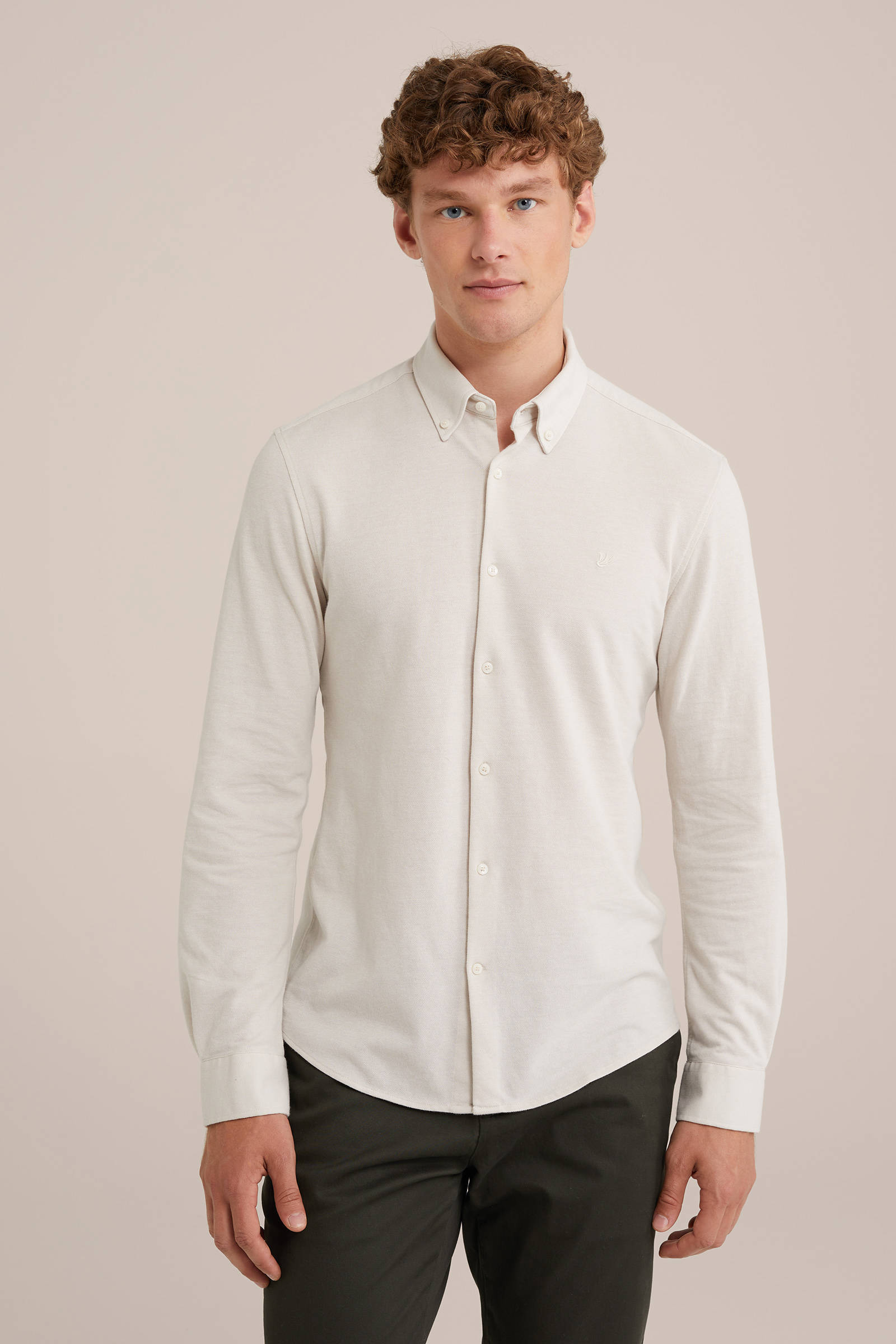 WE Fashion slim fit overhemd Saro